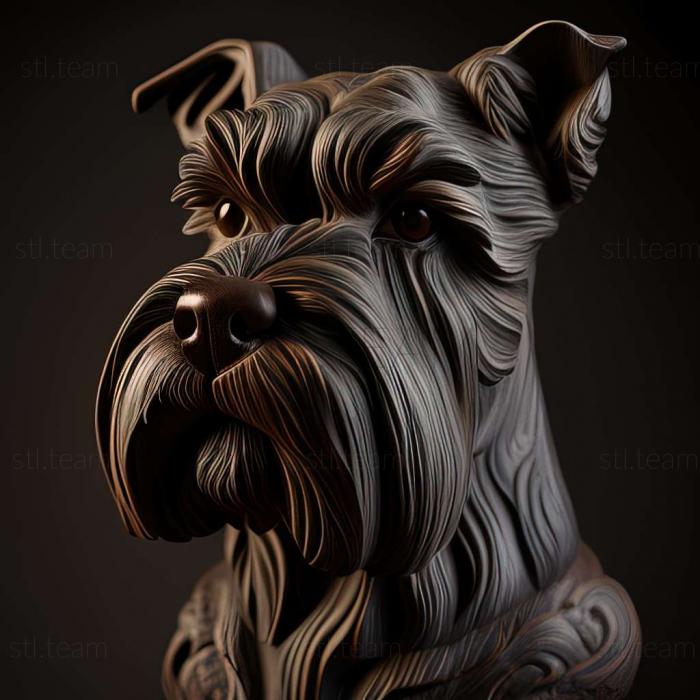 3D model Zwergschnauzer dog (STL)